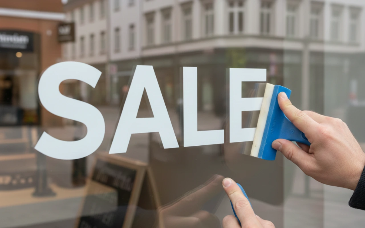 Schaufensteraufkleber Anleitung