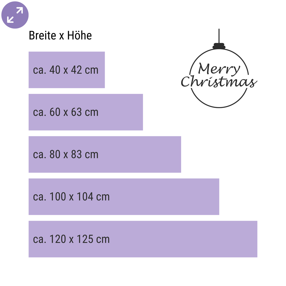 Merry Christmas – Weihnachtskugel-Motiv als Schaufensteraufkleber