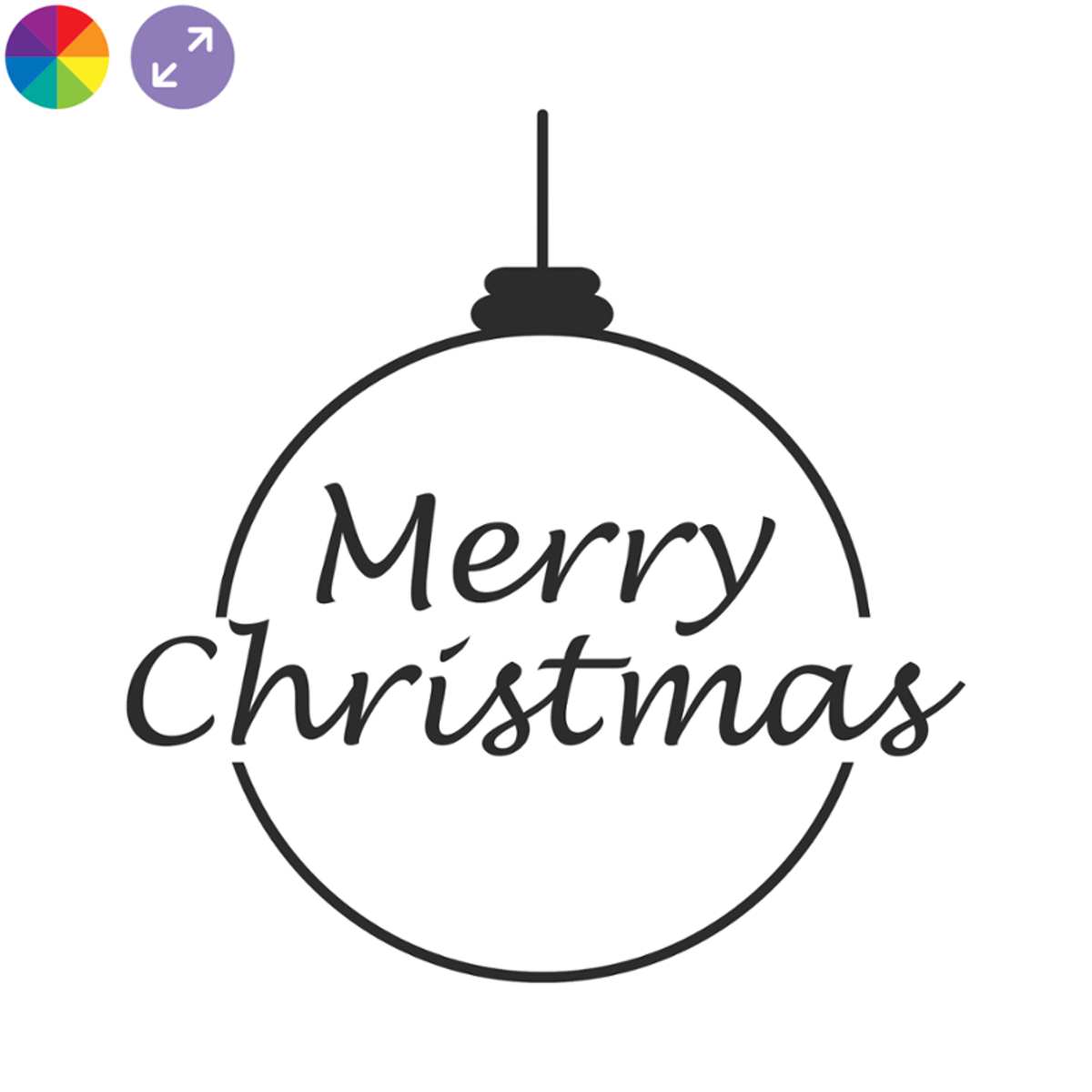 Merry Christmas – Weihnachtskugel-Motiv als Schaufensteraufkleber