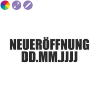 Neueröffnung mit Datum Aufkleber