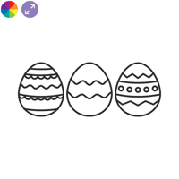 Ostereier – Kontur-Motiv als Schaufensterdeko zu Ostern