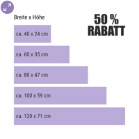 50 % Rabatt – Schaufensteraufkleber für Preisaktionen