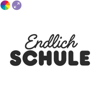 Endlich Schule – Klassischer Schulstart-Aufkleber fürs Schaufenster
