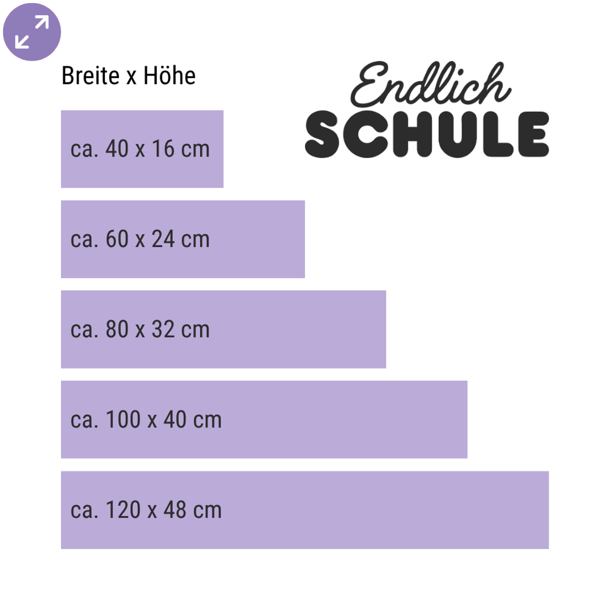 Endlich Schule – Klassischer Schulstart-Aufkleber fürs Schaufenster