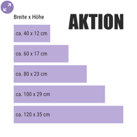 Aktion – Aufmerksamkeitsstarker Schaufensteraufkleber