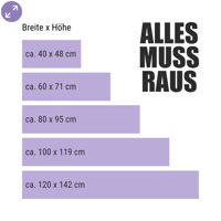 Alles muss raus – Schaufensteraufkleber für Räumungsaktionen