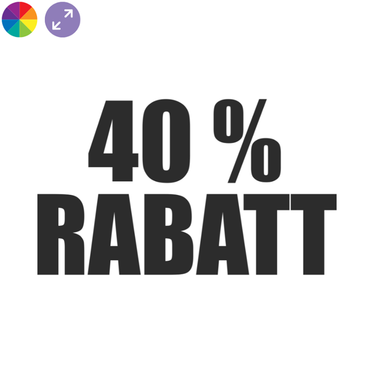40 % Rabatt Aufkleber