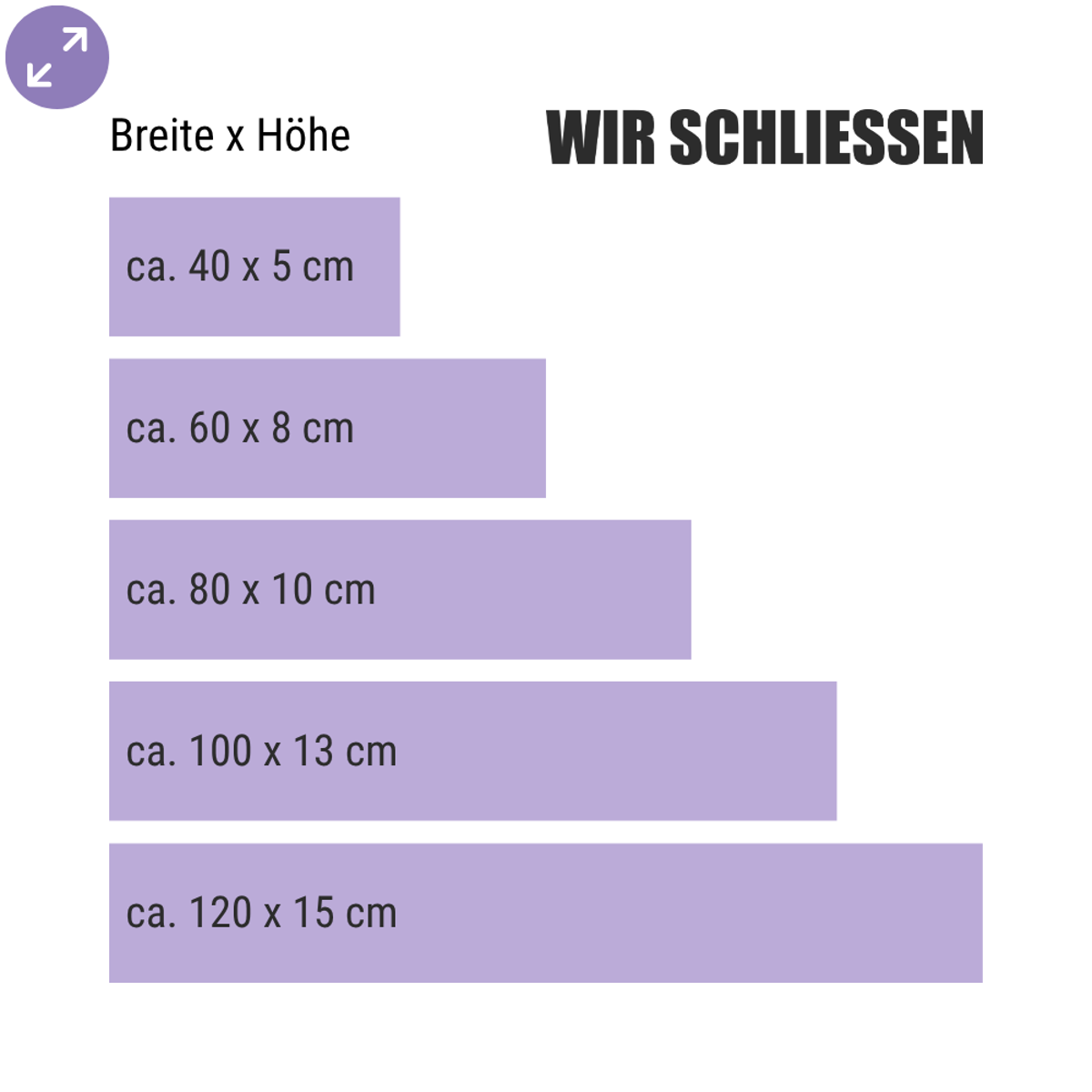 Wir schließen – Fensteraufkleber für Geschäftsaufgaben