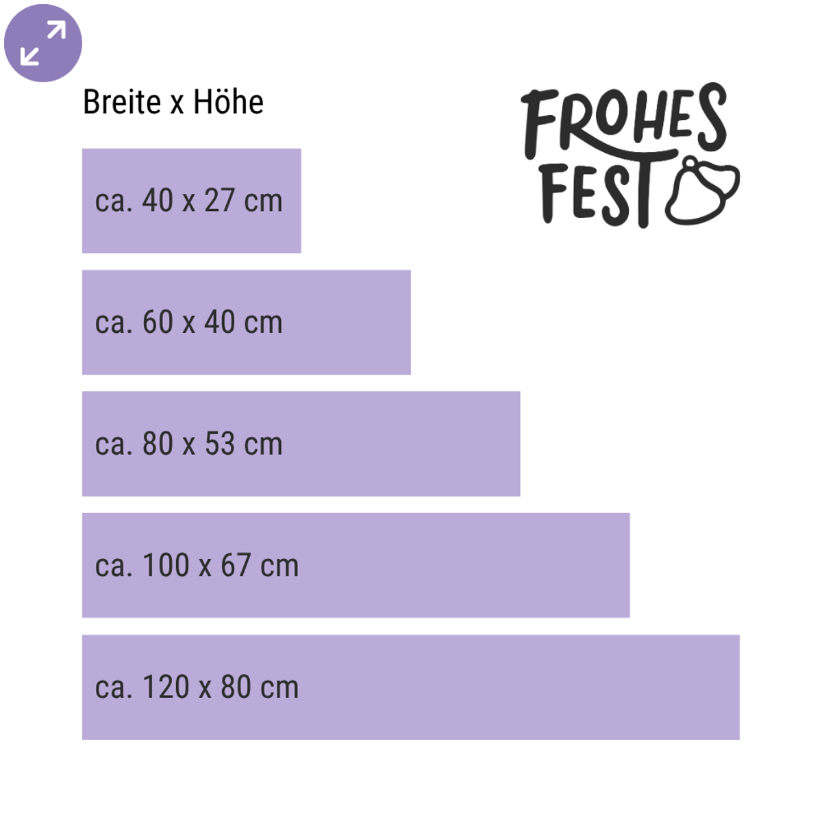 Frohes Fest – Weihnachtsaufkleber mit Glockenmotiv