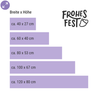 Frohes Fest – Weihnachtsaufkleber mit Glockenmotiv