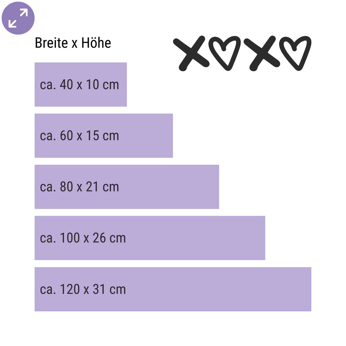 XOXO – Trendiger Valentinstag-Aufkleber fürs Schaufenster
