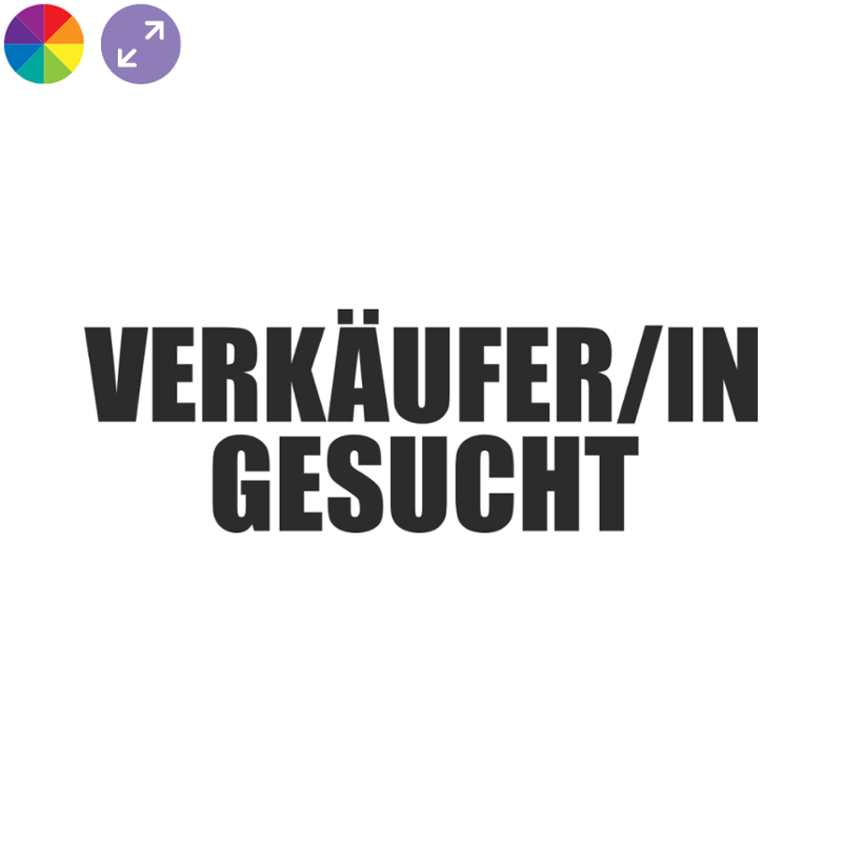 Verkäufer/in gesucht – Job-Aufkleber für dein Schaufenster