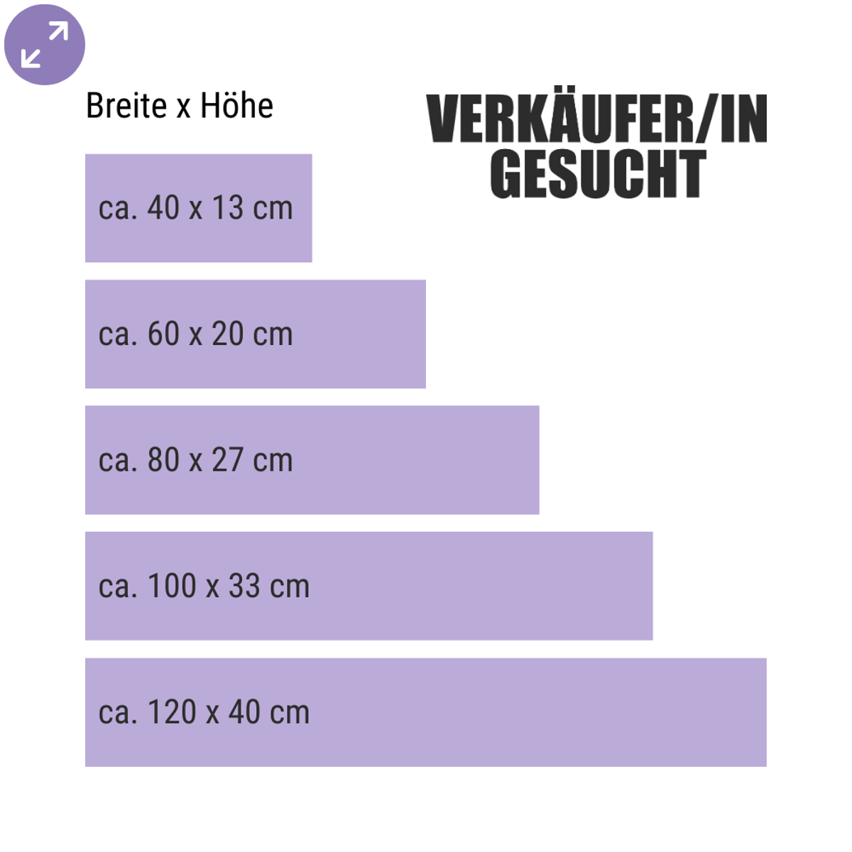 Verkäufer/in gesucht – Job-Aufkleber für dein Schaufenster