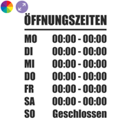 Öffnungszeiten täglich – Aufkleber fürs Schaufenster