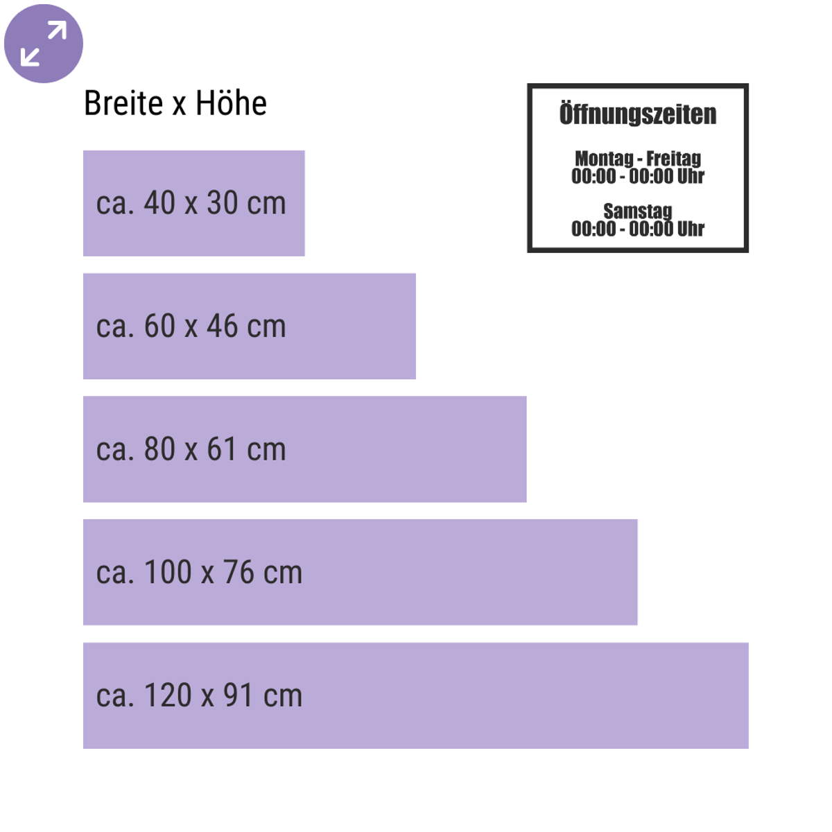 Öffnungszeiten kombiniert – Sticker für Geschäfte