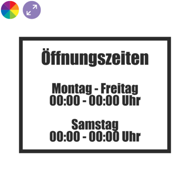 Öffnungszeiten kombiniert – Sticker für Geschäfte