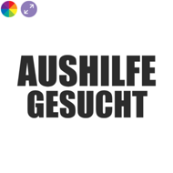 Schaufensteraufkleber Aushilfe gesucht