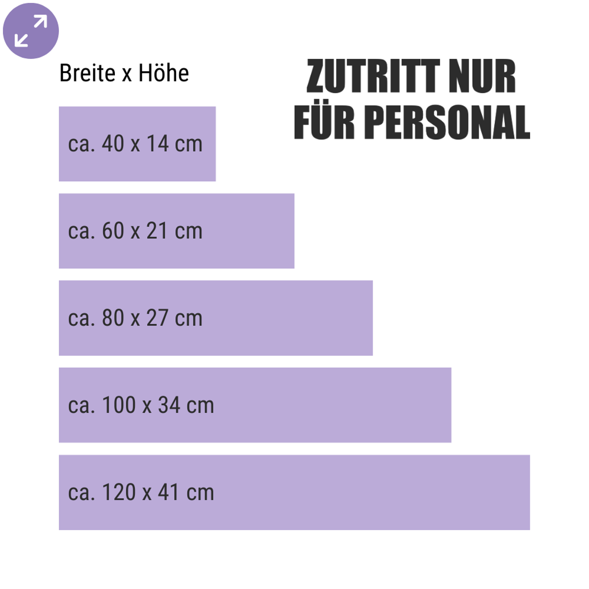 Zutritt nur für Personal – Fensteraufkleber für interne Bereiche