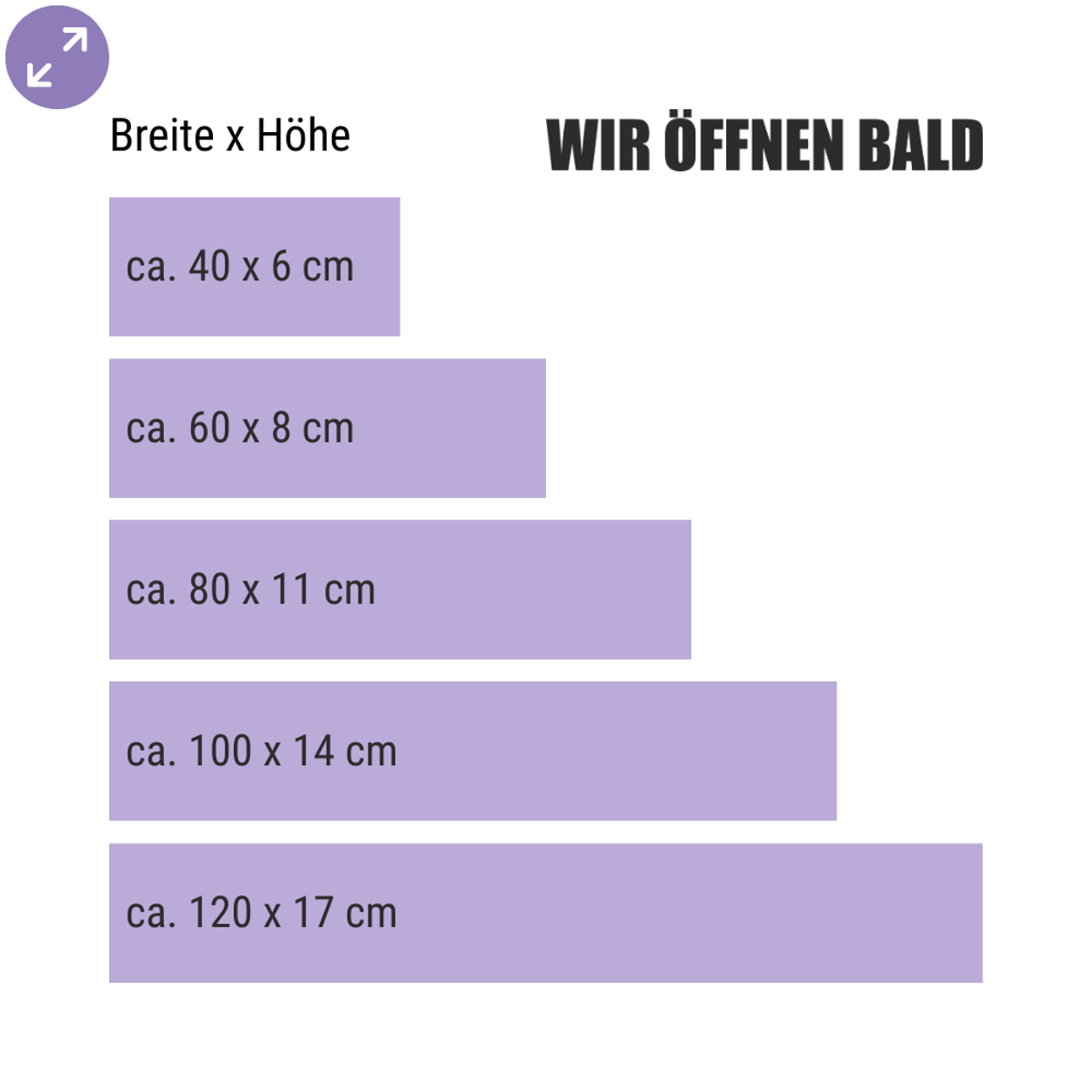 Wir öffnen bald – Schaufensteraufkleber für bevorstehende Eröffnung